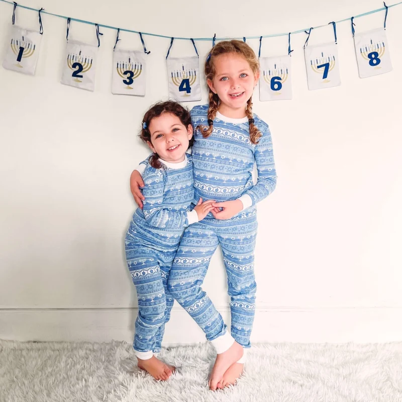 kids unisex hanukkah fair isle pajamas sizes 12m 16 scaled