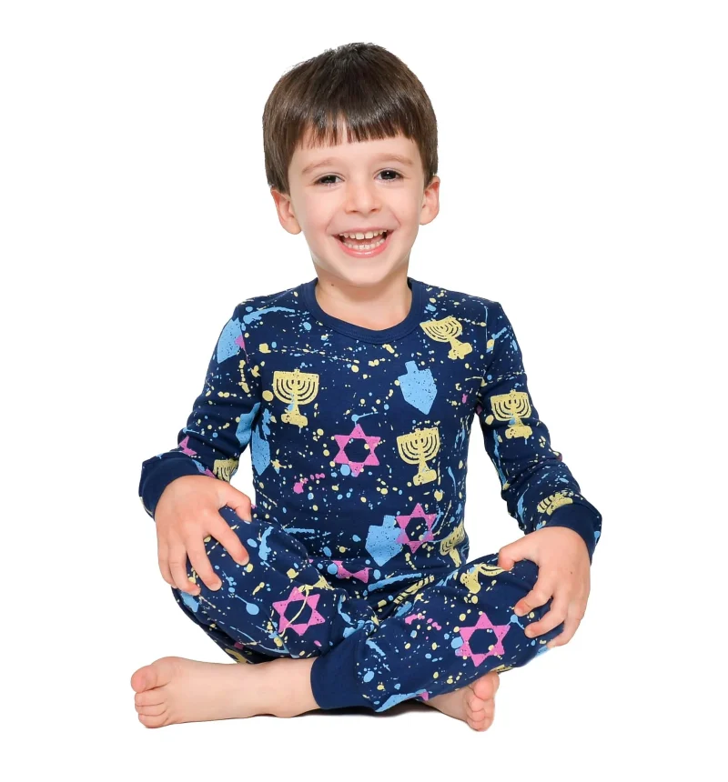 kids unisex hanukkah splatter pajamas sizes 2t 12