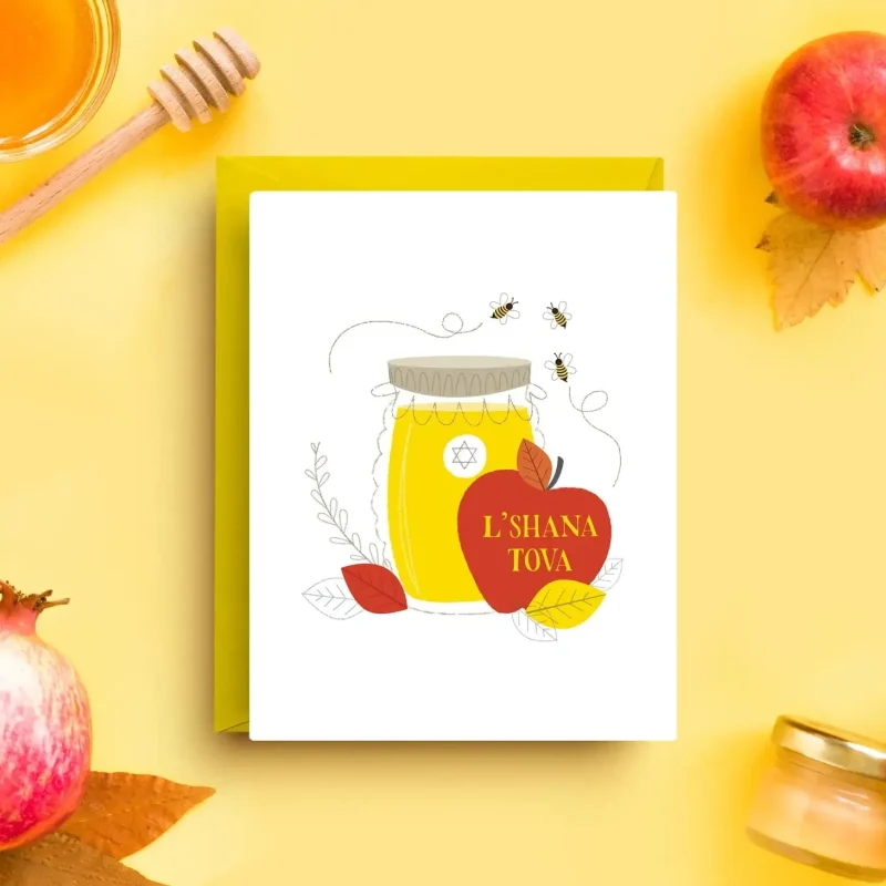 l shana tova apple honey cards 6 pack