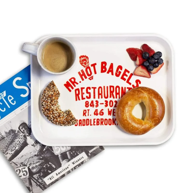 large tray for mr hot bagels perfect size for online orders