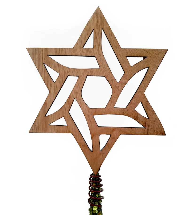 laser cut star of david tree topper scaled