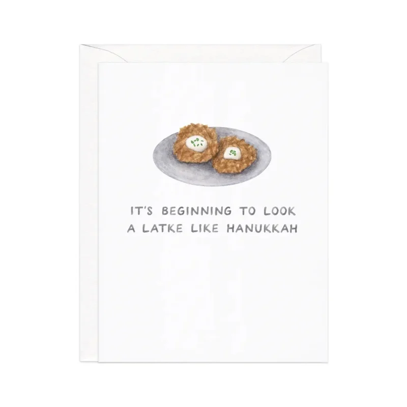 latke hanukkah cards 8 pack