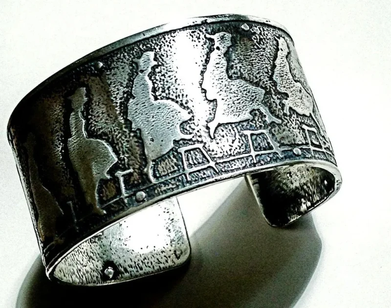 leap of faith silver cuff bracelet by marla studio