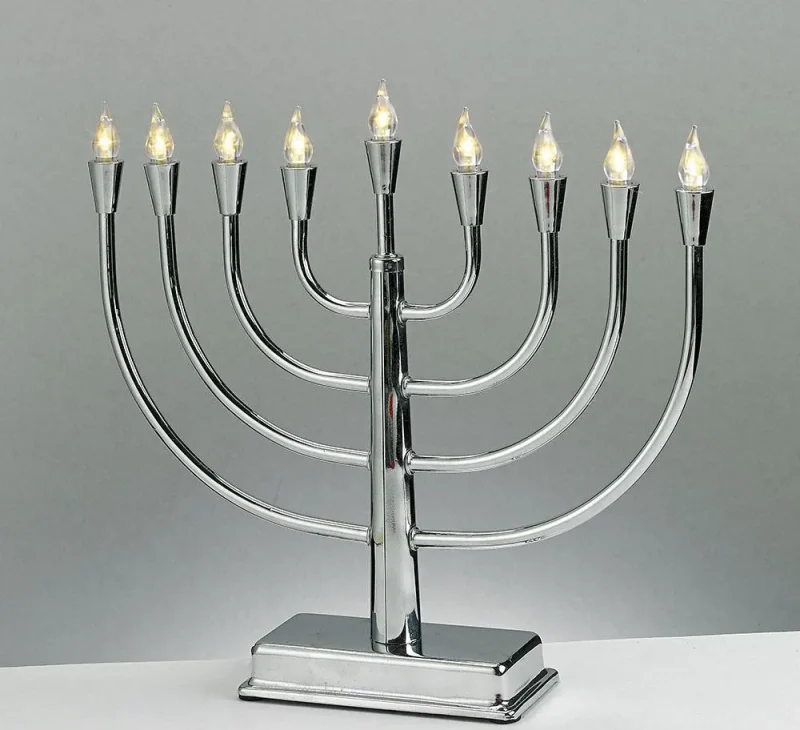 led metal menorah low voltage durable safe