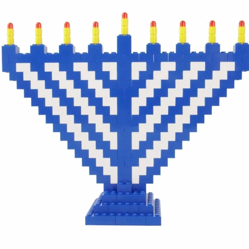 limited edition blue white lego menorah