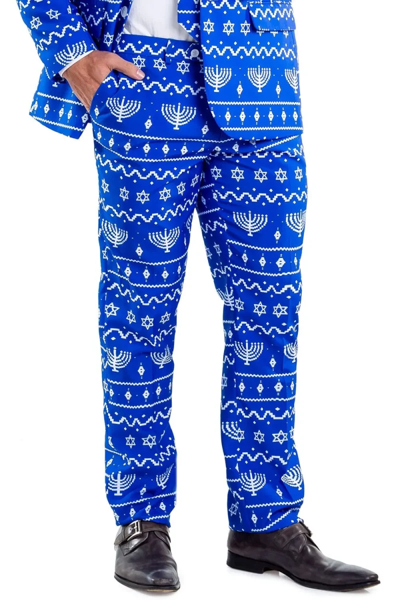 lit menorah suit pants by tipsy elves