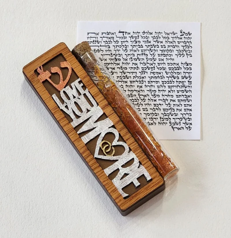 love you more mezuzah bronze or black by glenn grubard