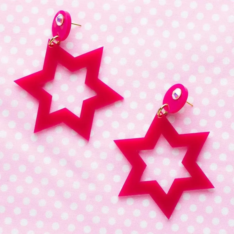 magenta statement earrings by ester magen trendy jewelry