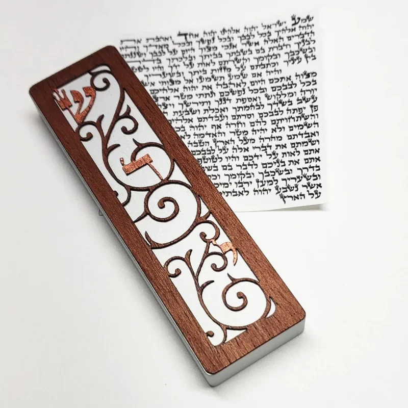 mahogany swirl mezuzah by glenn grubard