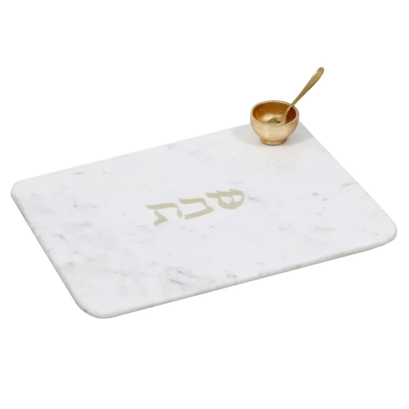 marble gold shabbat challah board