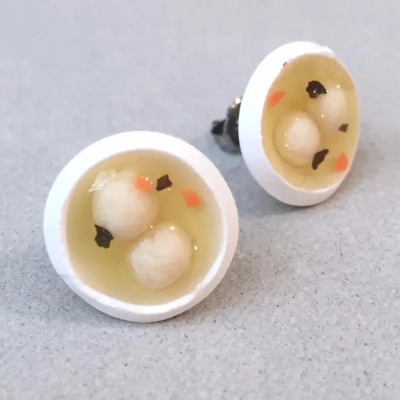 matzo ball soup earrings for foodie fashion