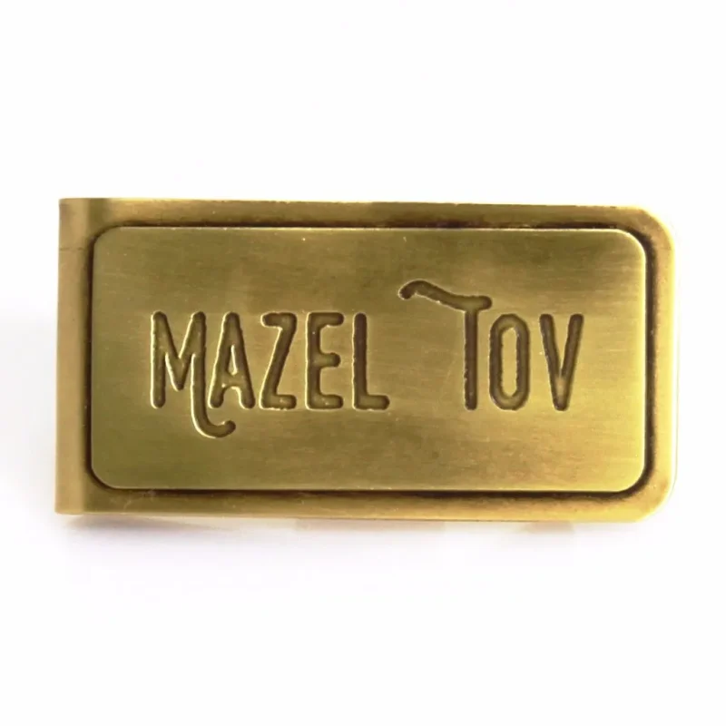 mazel tov brass money clip elegant gift for men