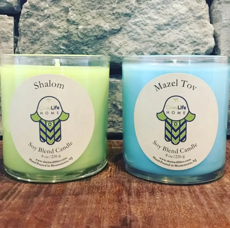 mazel tov shalom soy candle set