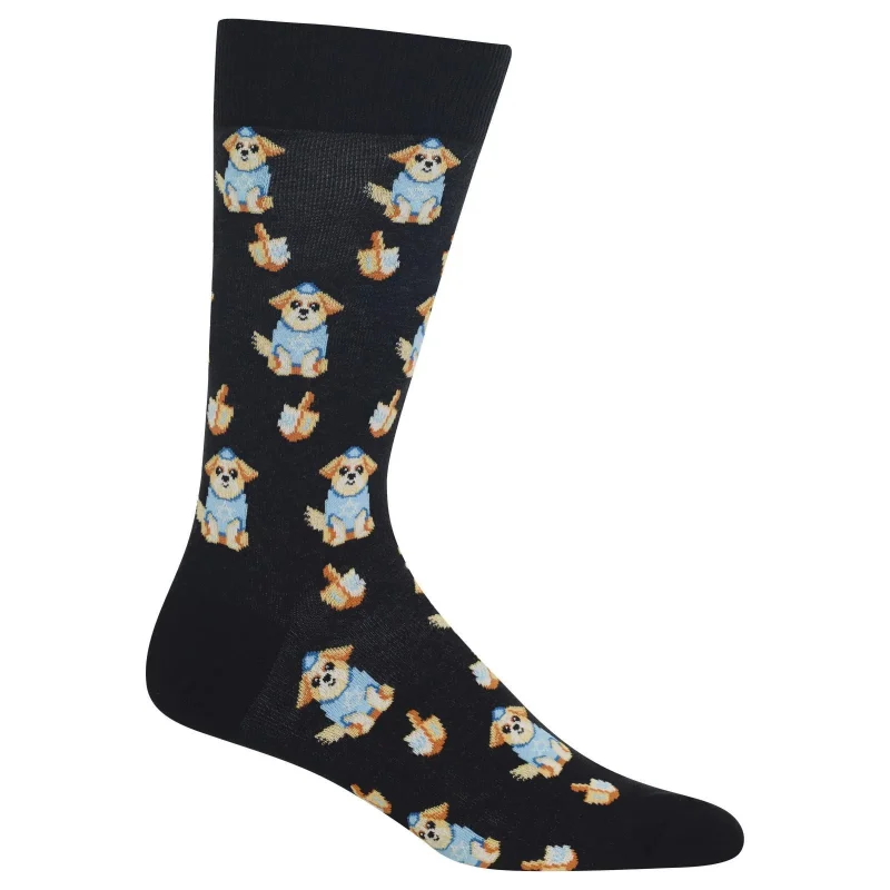 men s dreidel dog crew socks