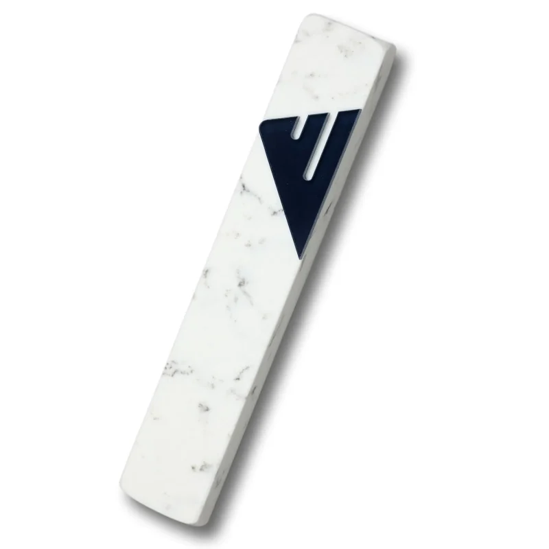 midnight blue shin carrara marble mezuzah exclusive design