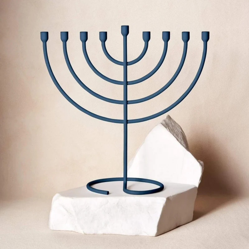 midnight blue trace menorah by via maris