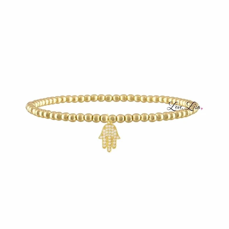 mini gold hamsa bracelet tiny charm big style