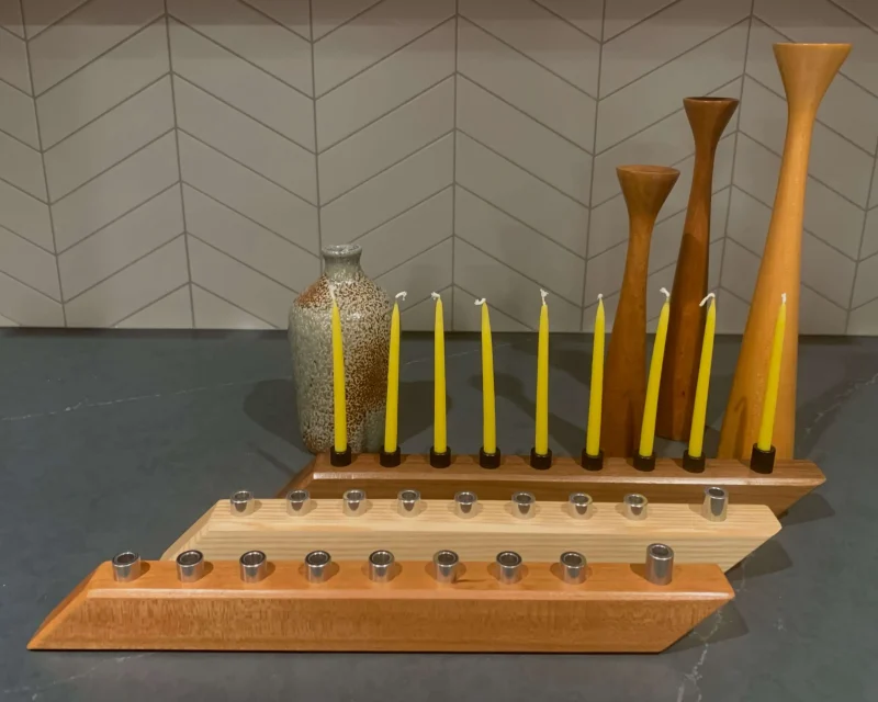 modern hardwood menorah for sale scaled