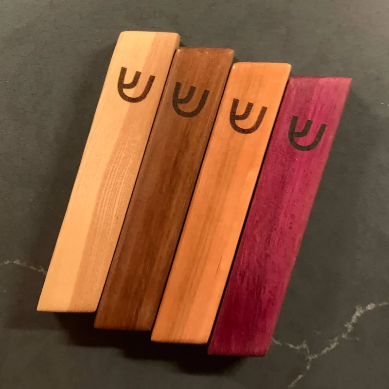 modern hardwood mezuzah color options