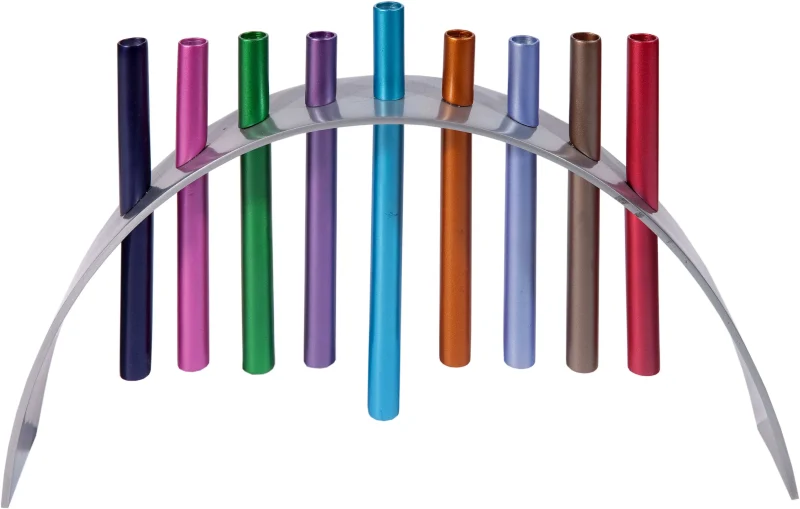 multicolored hovering menorah by yair emanuel scaled