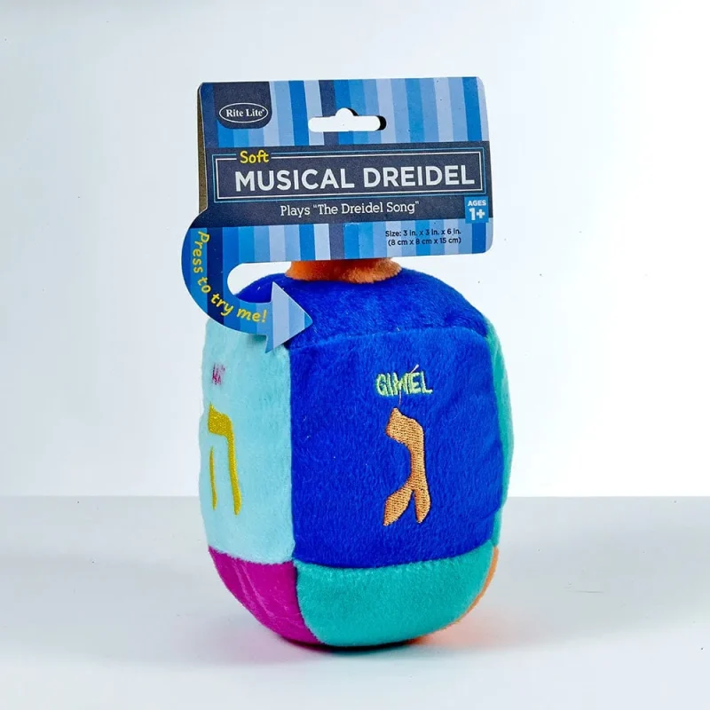 musical rainbow plush dreidel toy