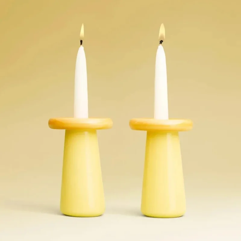 mustard lemon mushroom candlesticks