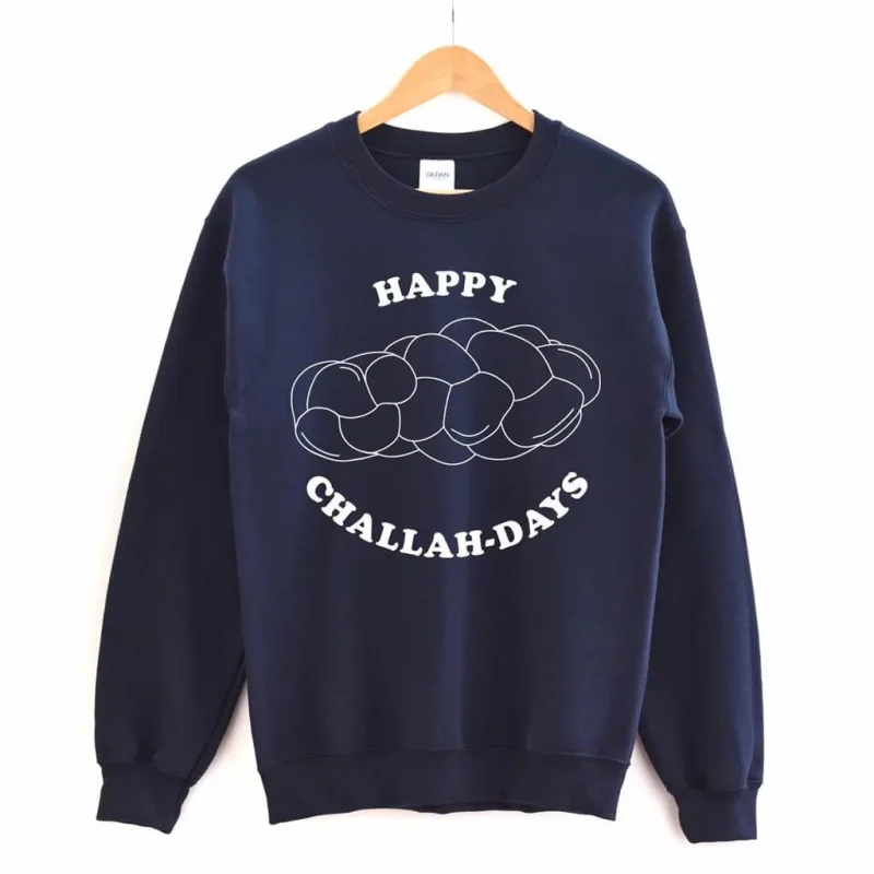 navy unisex challah days sweatshirt comfortable stylish