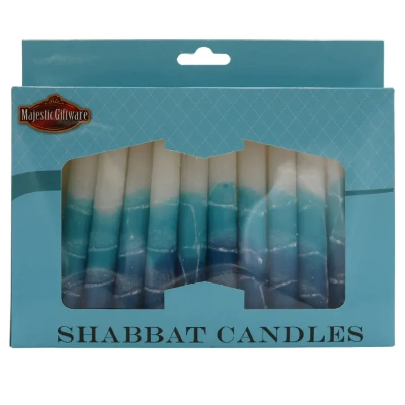 ocean waves shabbat candles 12 pack