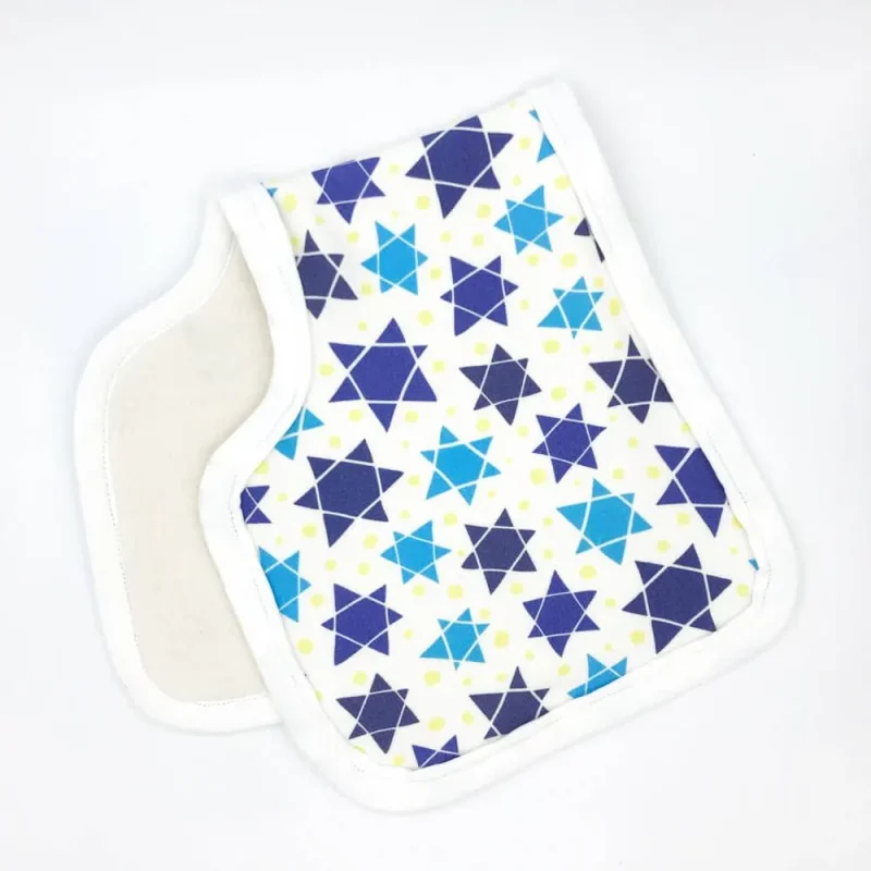 organic cotton star of david burp cloth maple finish