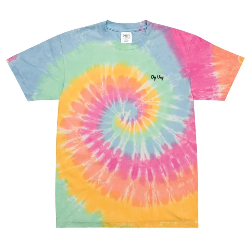 oversized tie dye t shirt with oy vey embroidery sizes s