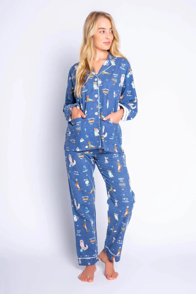 oy to the world women s hanukkah pajama set by p j salvage