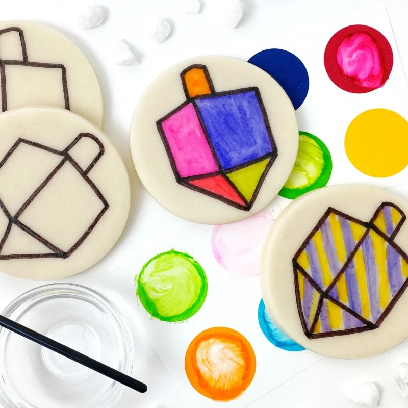 paint your own marzipan dreidels diy holiday fun