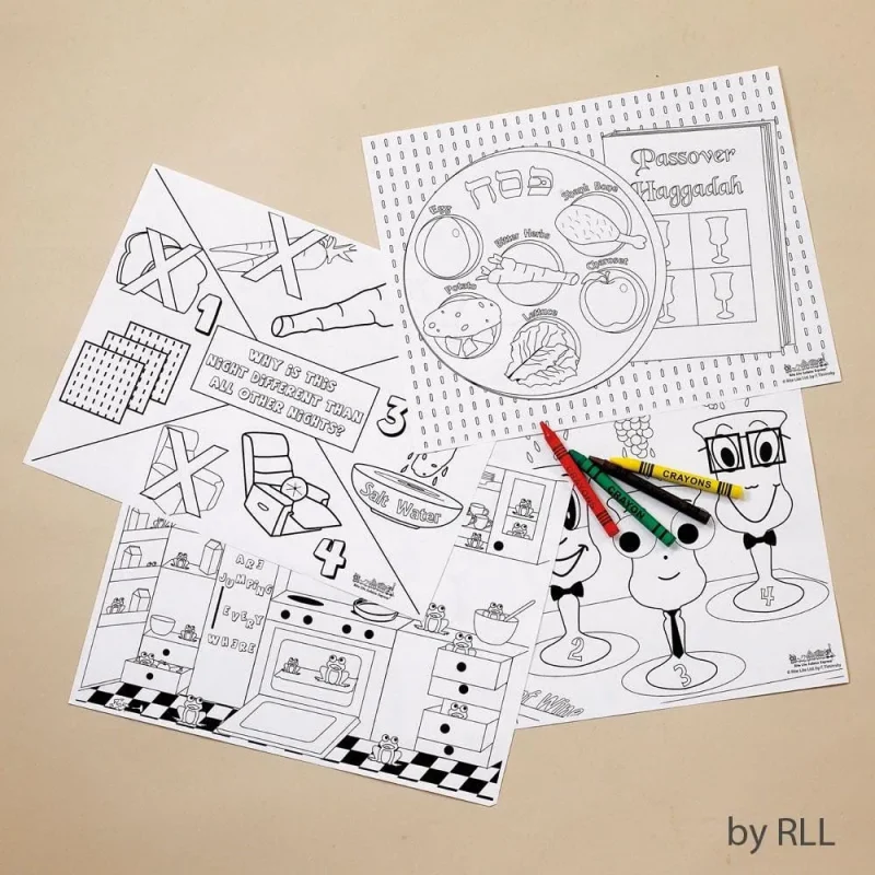 passover coloring placemat kit for kids