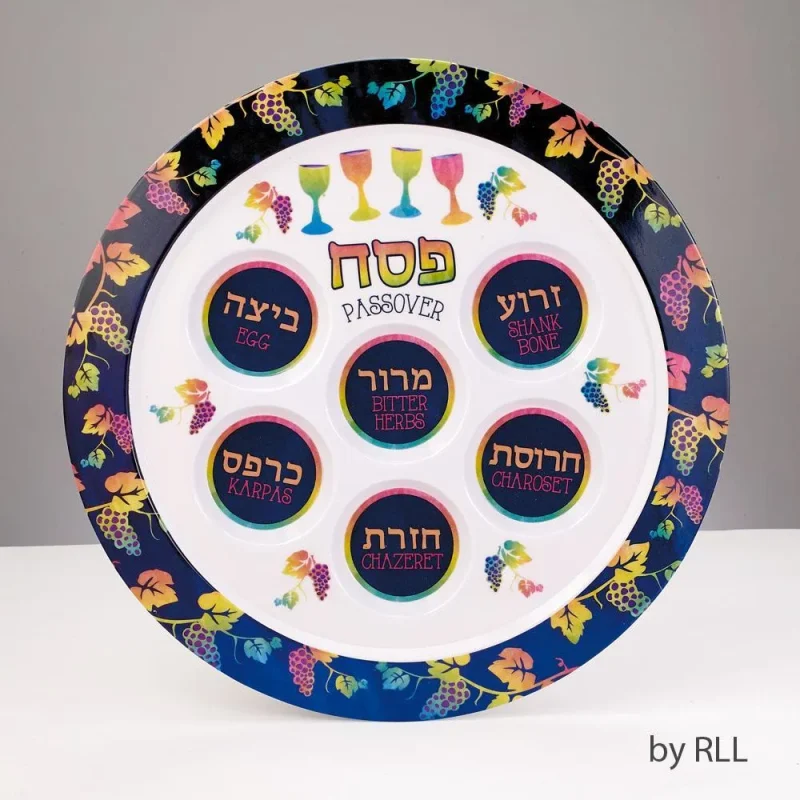 passover melamine seder plate pastel colors