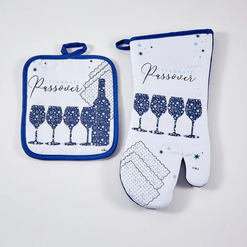 passover oven mitt pot holder set