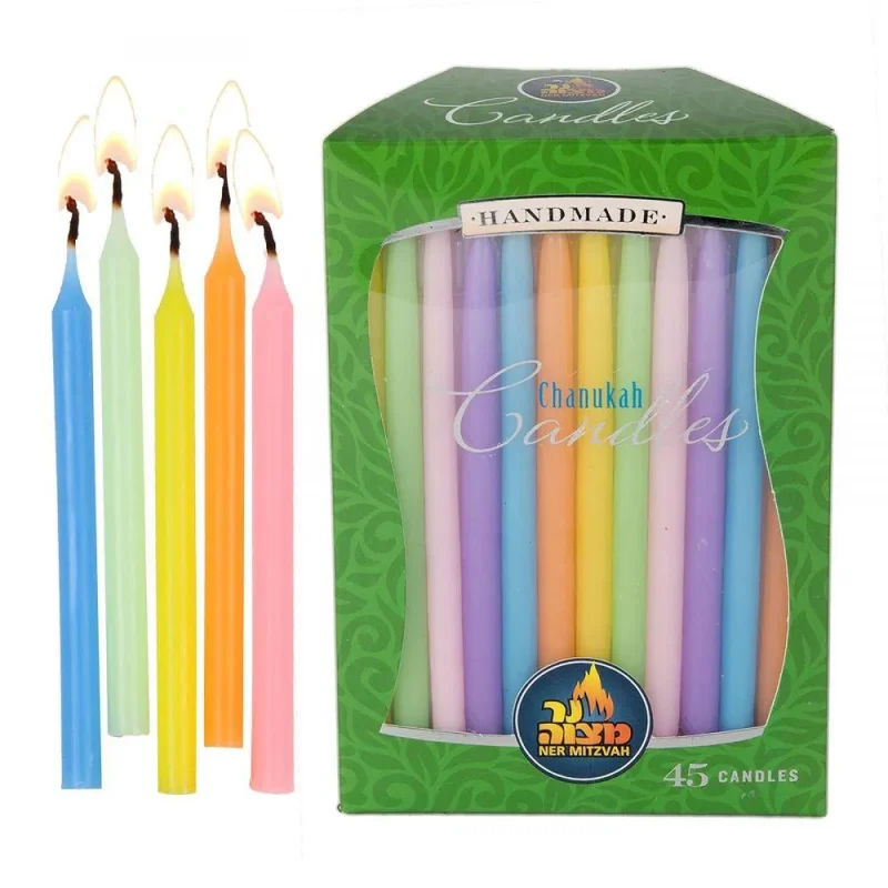 pastel chanukah candles handmade festive