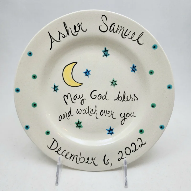 personalized baby plate with name prayer scaled