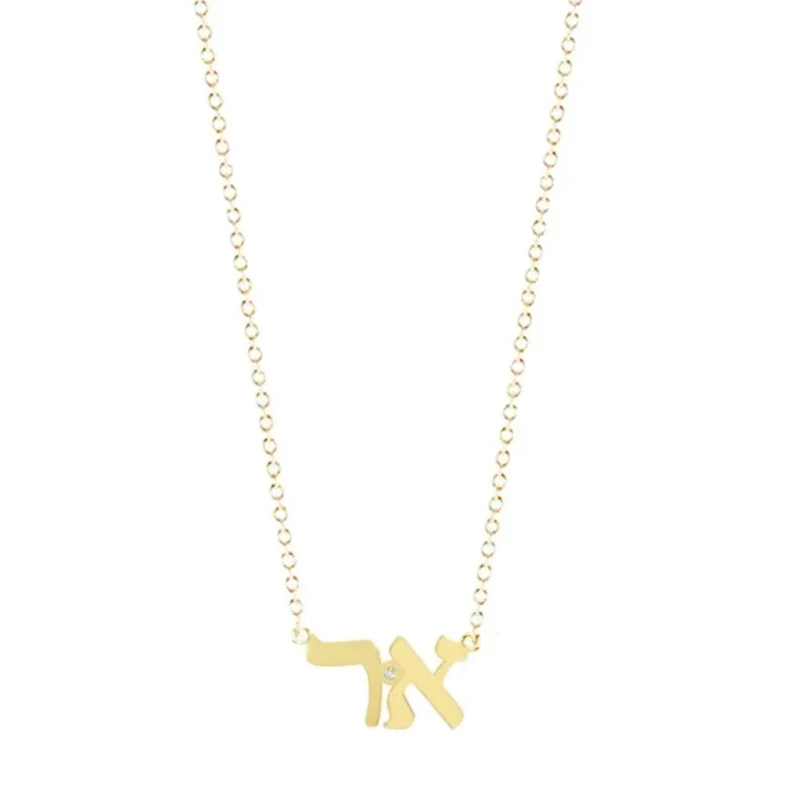 personalized diamond initial necklace gold or silver