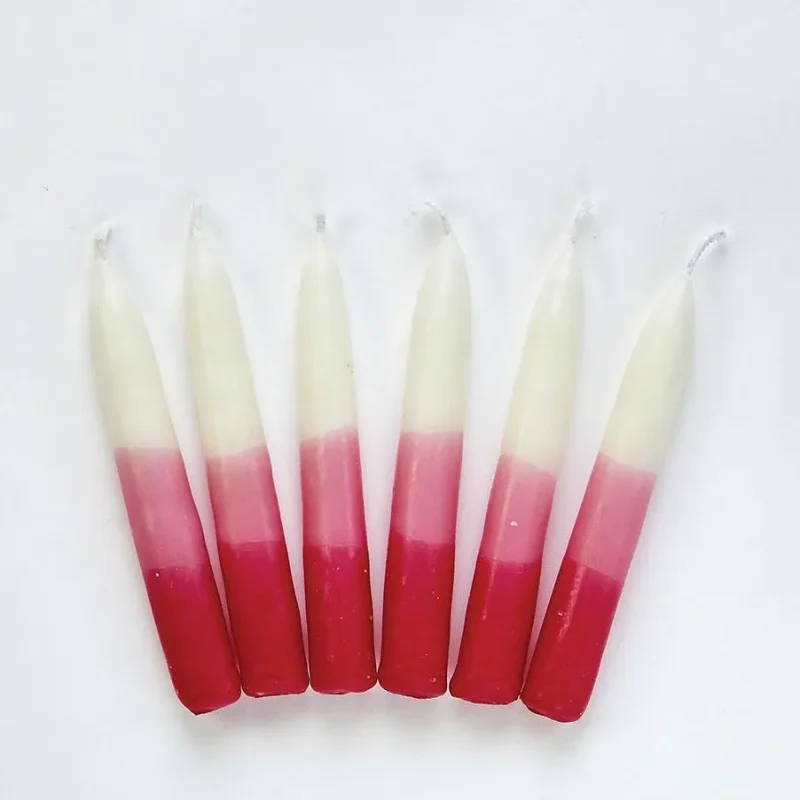 pink white shabbat candles set of 12 support a cause