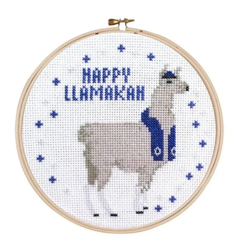 premium cross stitch kit happy llamakah design