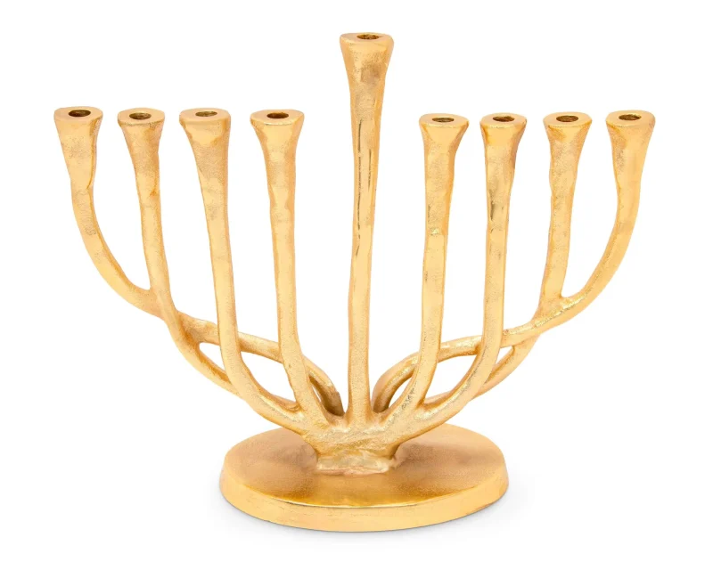 premium gold brass menorah elegant hanukkah decor scaled