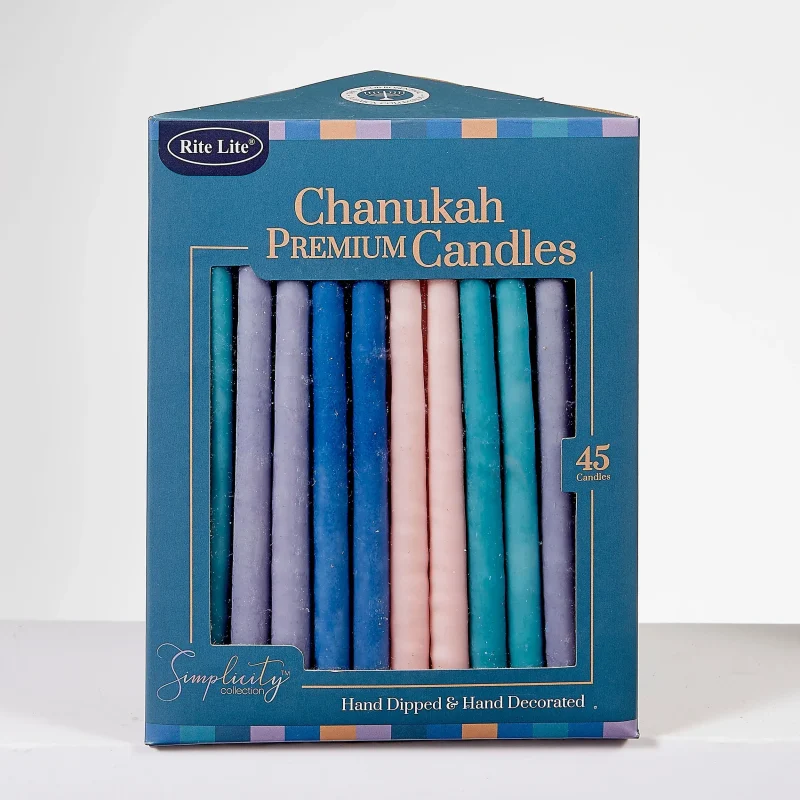 premium hanukkah candles simple colors