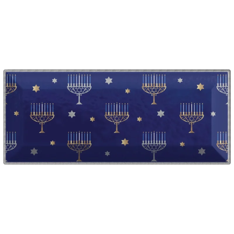 premium hanukkah long platter elegant holiday serving tray