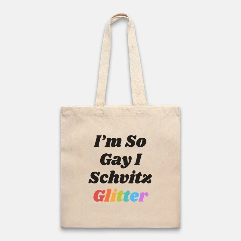 pride glitter tote bag schvitz