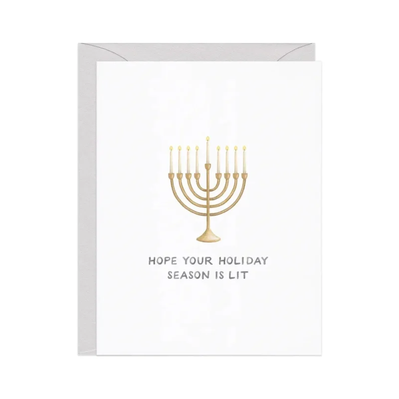 punny lit menorah cards 8 pack