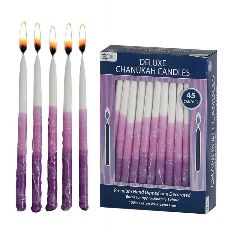 purple hanukkah candles deluxe elegance