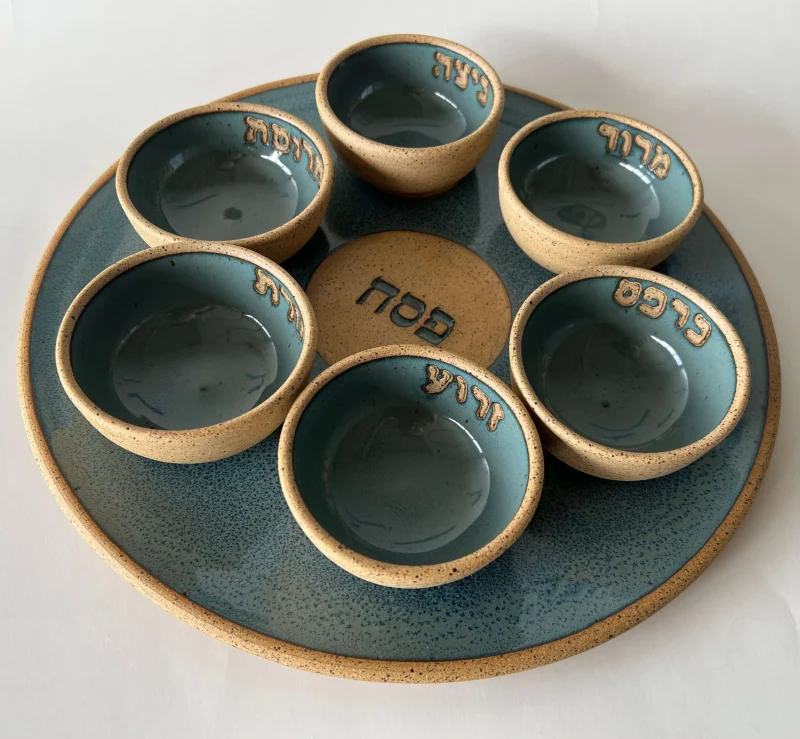 rachael pots dark blue seder plate limited edition scaled