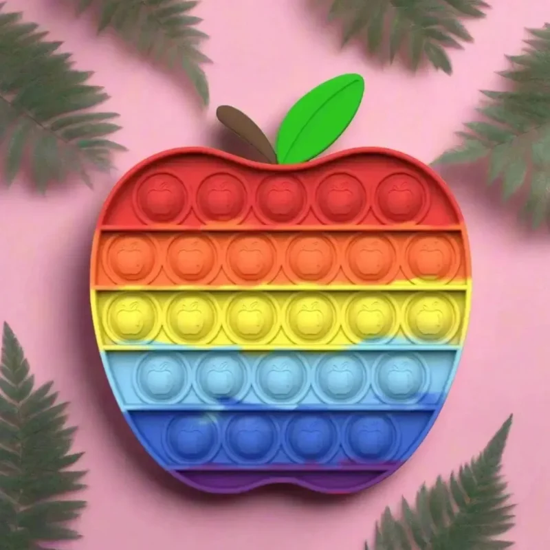 rainbow fidget popper for stress relief apple design