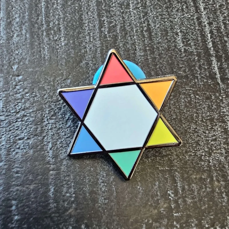 rainbow gay jewish pride pin