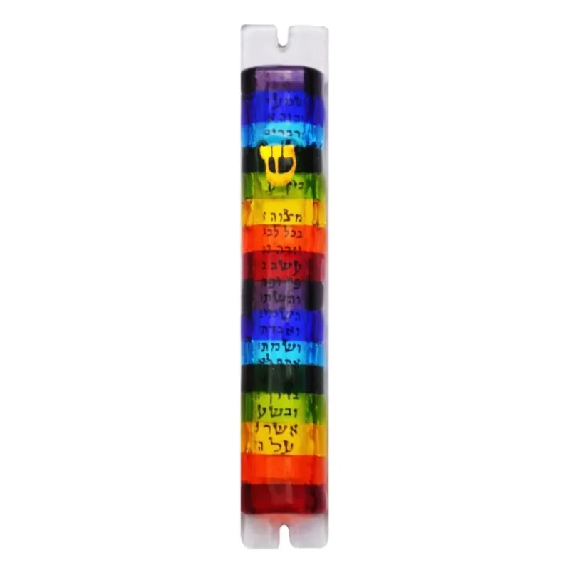 rainbow glass mezuzah by sandi katz unique home decor